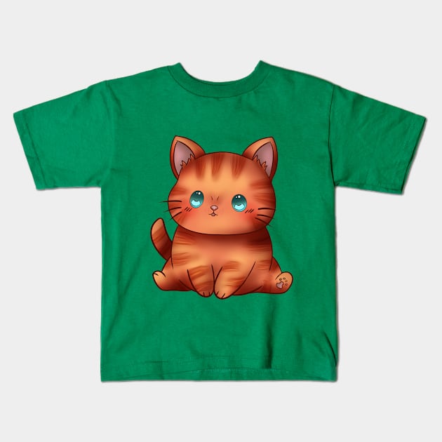 kitty red Kids T-Shirt by Drawers of Drawing